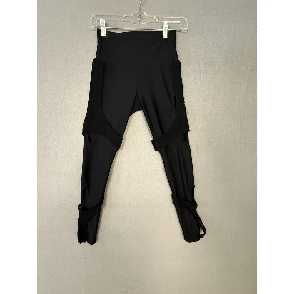 Alo Yoga Black High-Waist Airbrush High Line Mesh Leggings - Size Small